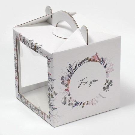 Confectionery box with a window, a chest, packaging, a “delicate wreath” 20 x 20 x 20 cm-2