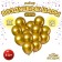 Latex ball 12 "Chrome", metal, set of 5 pcs., Golden color