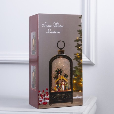 LED figure "Lantern with Santa Claus" 13 × 25.5 × 8 cm, plastic, AAX3 batteries (not in the kit), USB, glow warm white-5