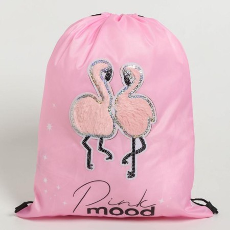 Pink Mood shoe bag with sequins, size 30 x 40 cm-1