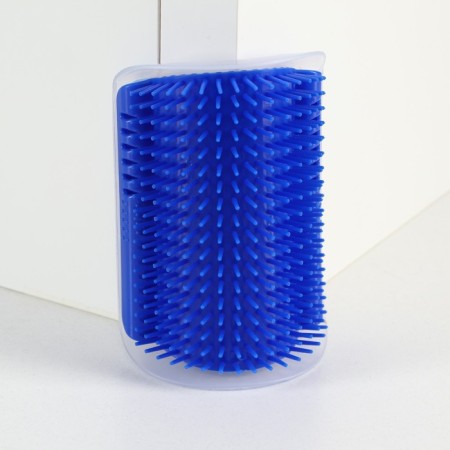 Massager - Cheskalka on an angle with cat mint for cats, size S, 13.5*9*5 cm, blue-5