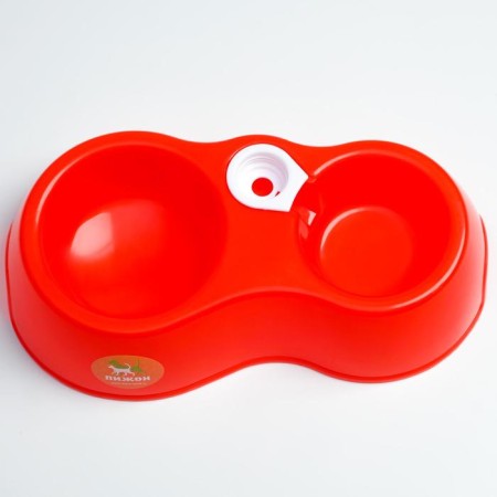 Double round bowl, 27 x 16 x 6.5 cm, red-4