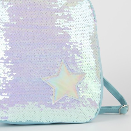Baby backpack for a girl with segments "Star", lightning department, blue color-2