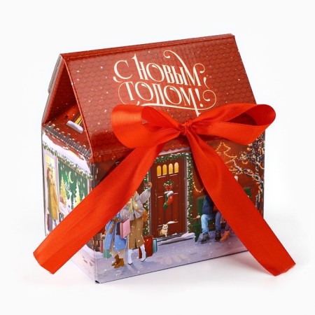 Box a gift New Year's folding "City Life", 15 x 18 x 10 cm, New Year