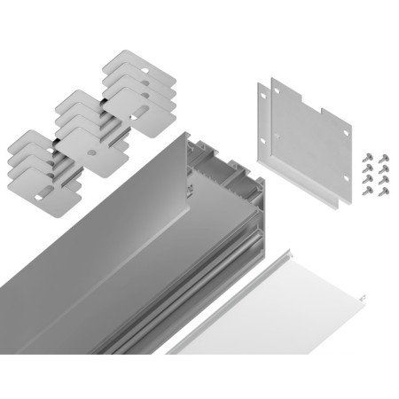 Profile aluminum overhead/suspended ambrella Illumination Profile System, GP3050AL, 2000x45x42 mm, silver color, matte dial-4