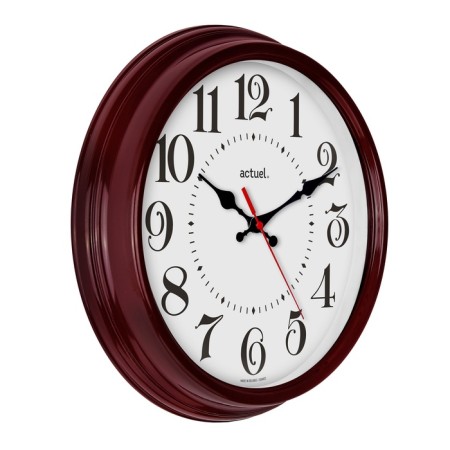 Walls Wall interior, silent, d-31 cm, burgundy rim-1