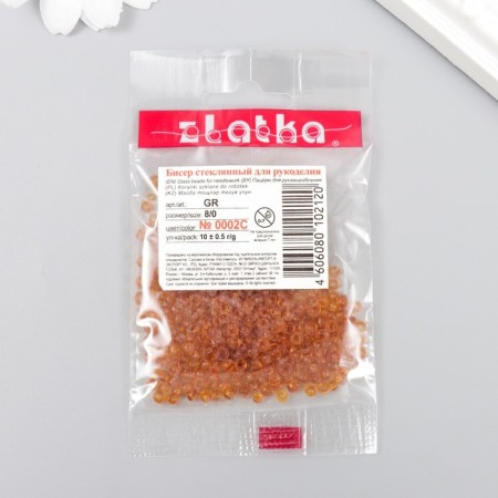 Beads "Zlatka" 08/0, 3 mm, 10 g 0002C Amber-2