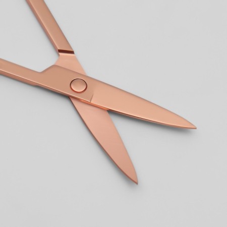 Scissors manicure, bent, 9 cm, color pink gold-1