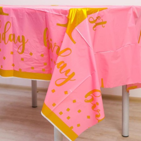 Great tablecloth, 137 × 220 cm, pink color-2
