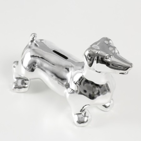 Pig a piggy bank Ceramics "Silver dachshund" 24.510.5x16.5 cm-4