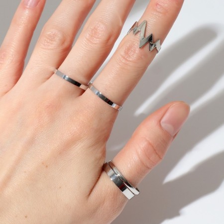 Ring set 5 pieces "grace", size mix, color silver-2