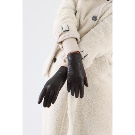 Gloves are female, dimensionless, without insulation, brown color-1