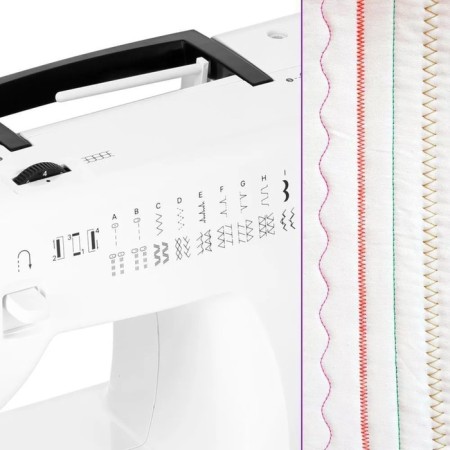 Sewing machine KitFort KT-6057, 70 watts, 23 operations, semiautomatic device, white-hourly-1
