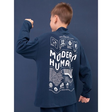 Turtleneck for a boy Pelican, height 116 cm, dark blue color-2