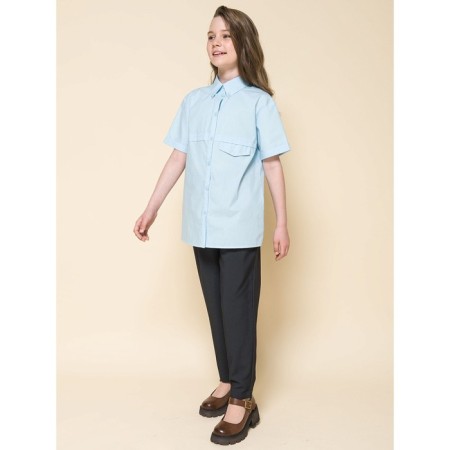 Blouse for girls, height 122 cm, blue color-5