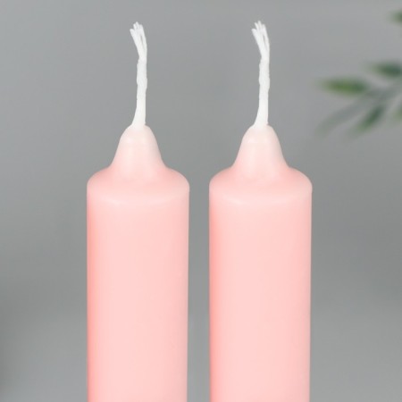 Candles are tall with the application of “Light Easter!”, 2 pcs., Pink, 19 x 2.1 cm.-5