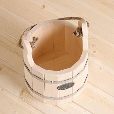 A bucket of linden, Emelya, 5l, stainless hoop, handle-Vervka, "Dobroparov"-4