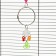 Toy - bird mirror with a bell and a hoop, 27 x 7 cm
