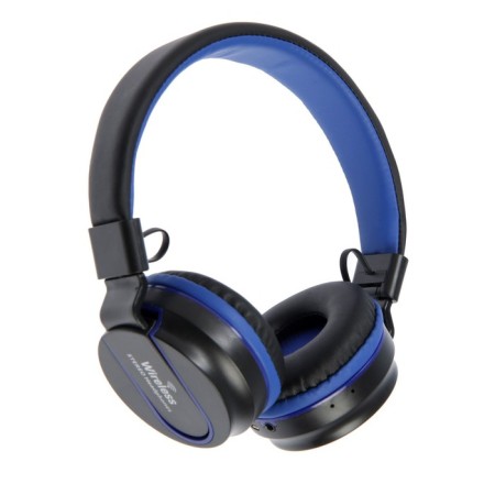 Wireless headphones Luazon HQ-3, folding, microphone, microSD, black and blue-3