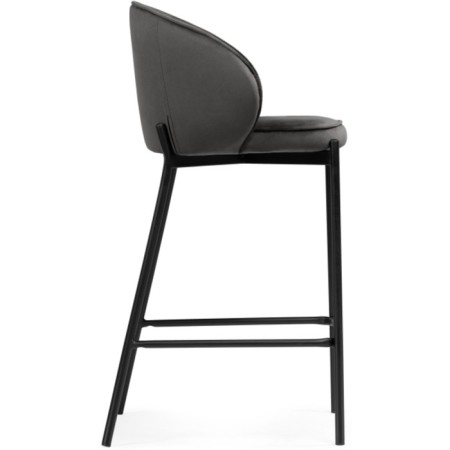 Stool Barnoy Nile Metal/velor, Black/Gray 58x45x92 cm-2