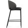 Stool Barnoy Nile Metal/velor, Black/Gray 58x45x92 cm