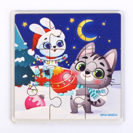 New Year's derving puzzles "New Year! Bunny and cat "-2