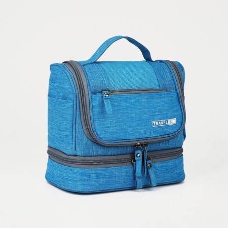 Cosmetic bag 2 parts with lightning, blue color