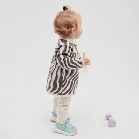 Jumper knitted baby i zebra growth 74-80 cm, milk-5