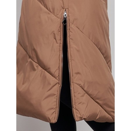 Coat insulated winter female, size 42, brown color-11