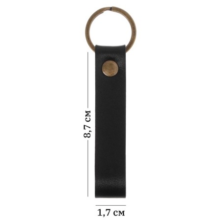 Leather keychain for a car key, strap, genuine leather, black-4