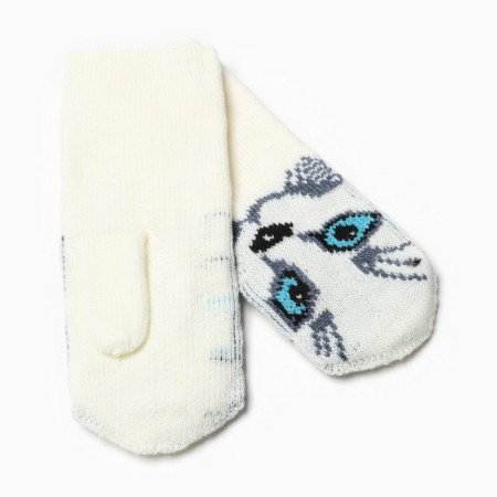 Female mittens, white color, size 18-1