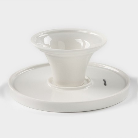 Cake for cakes and desserts Porcelain shares "Gloria", D = 16.5 cm, white color-2
