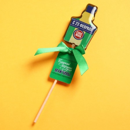 Lollipop with a seal on the stick "February 23", taste: Mohito, 28 g. (18+)-1