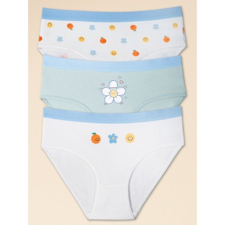 Panties for girls, height 134 cm, menthol, milk, 3 pcs