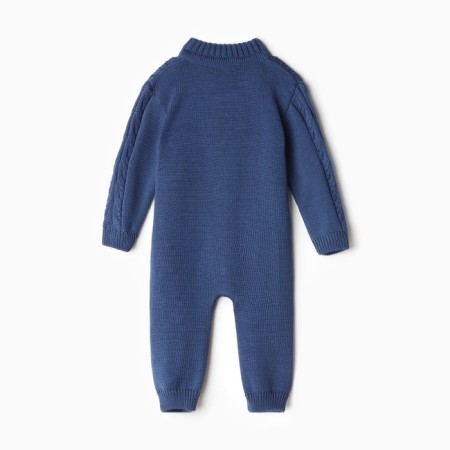 Combineson children with a hat knitted minaku, height 92-98, blue color-10