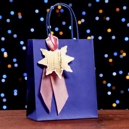 Package Gift Craft "Golden Snowflake" 18 x 22.3 x 10 cm
