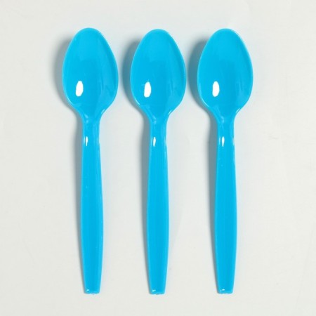 Tablespoons plastic, 6 pcs., Blue color