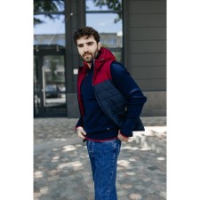 Male ise vest, size 50, blue, burgundy color