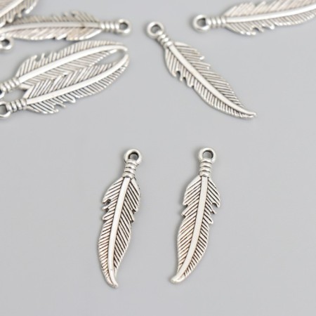 Decor for creativity Metal "Peryshko" silver set 20 pcs 2.6x0.7 cm