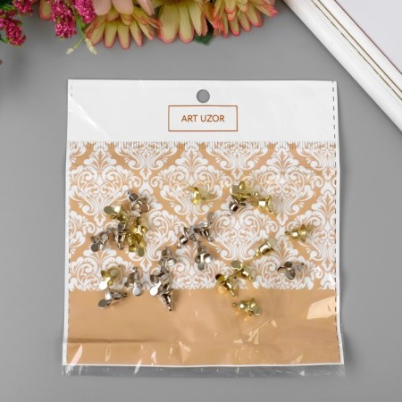 Set of decor for creativity Metal "Bells-mini gold/silver" d = 0.8 cm set 25 pcs-4