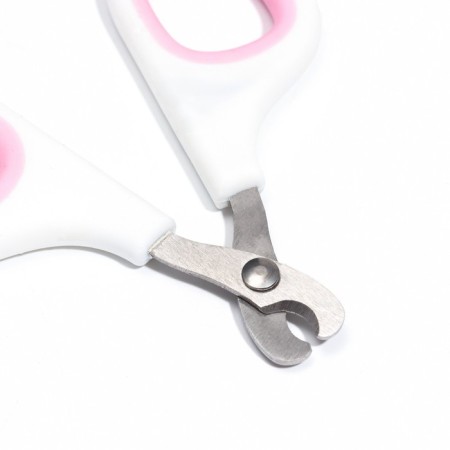 Coger scissors with soft handles, hole 8 mm, white-pink-2