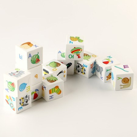 Wooden cubes "Cubes for wise men. Learn the alphabet »12 pcs (white)-4
