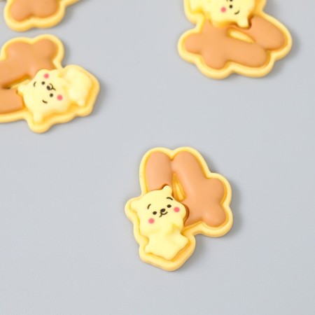 Decor for creativity "Number 4 with an animal" set 10 pcs 2.1x1.9 cm