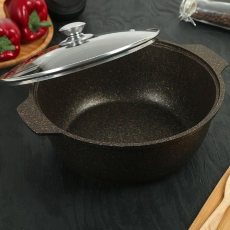 Granit Ultra Original, 4 l, glass cover, anti-stick coating, black color, black-9