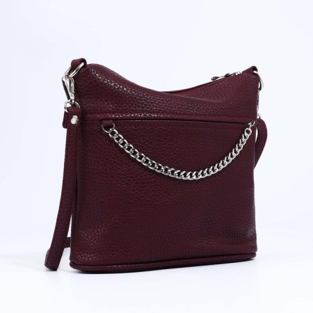 Janelli Cross-Boda Bag on a zipper, 2 external pockets, burgundy color-2