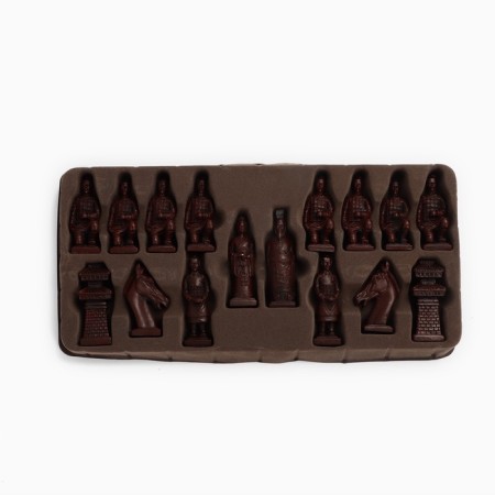 Chess desktop souvenir "terracotta army" 43x43 cm, King H-9.5 cm, pawn H-7.5 cm-3