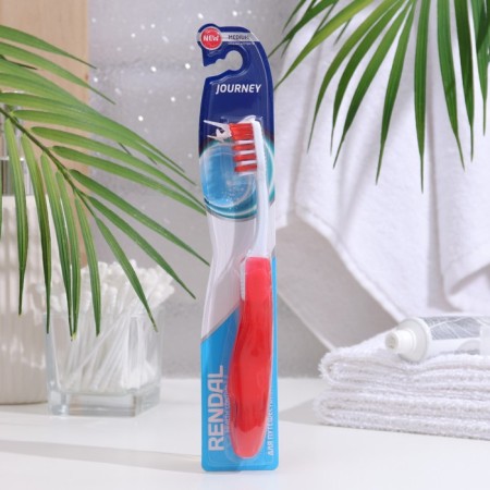 Rendall Journey toothbrush, average stiffness, folding, mix, 1 pc.