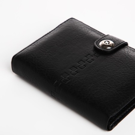 Male purse on Magnet, 3 in 1, for bills, auto documents and passports, black color-2