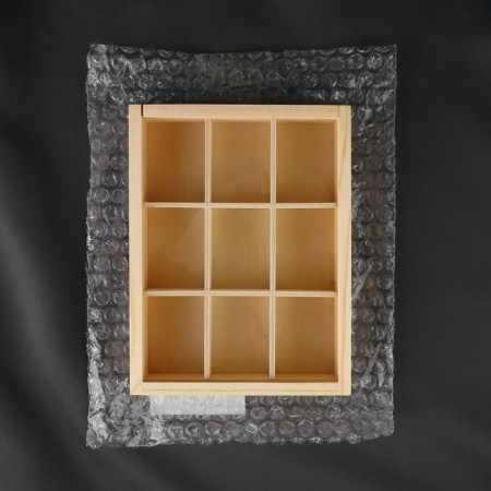 Organizer for needlework, wooden, with an acrylic cover, 9 departments, 17 × 13 × 3.5 cm-4