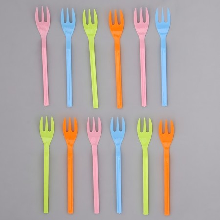 Plastic forks, in a set 12 pcs., Mix colors